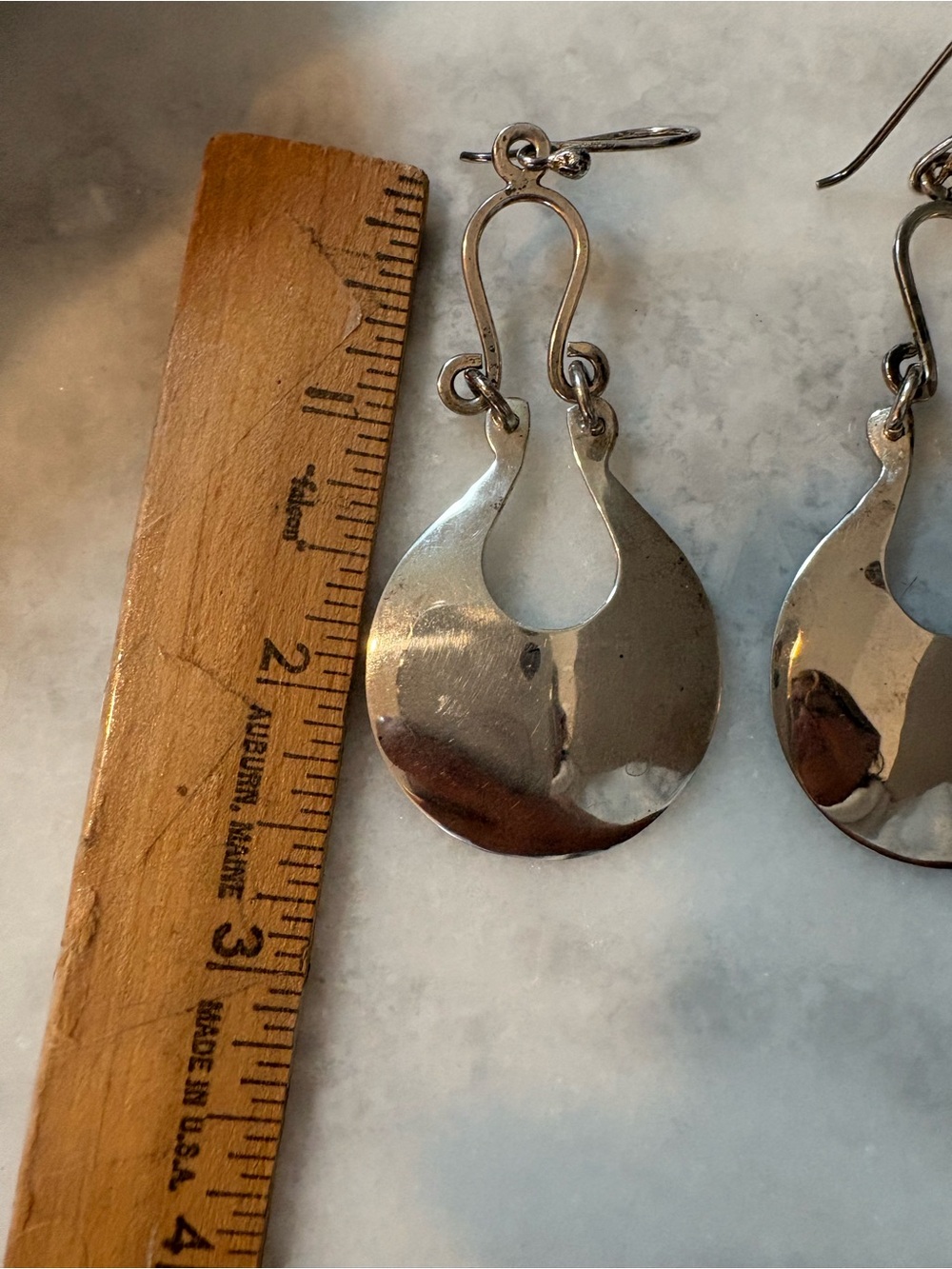 Vintage House of Bangles Mexico Modernist Sterling Silver Dangle Earrings